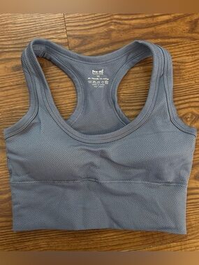 Pro-Fit Women's Ribbed Racerback Sports Bra in Slate Blue